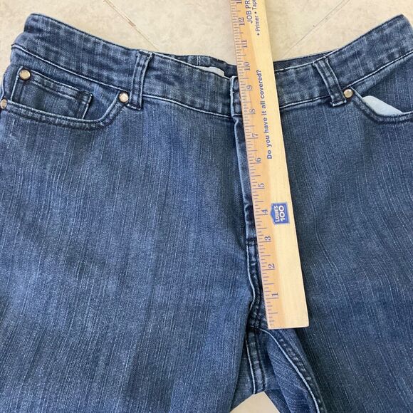 CHICO'S PLATINUM DENIM 2.5 SHORT (L-14) Blue med. wash Jeans Pants - Picture 8 of 11